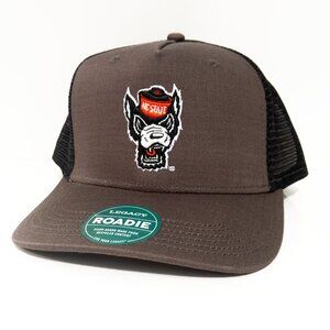 NC State Wolfpack Charcoal Legacy Wolf Mascot Roadie Trucker Adjustable Hat NWT